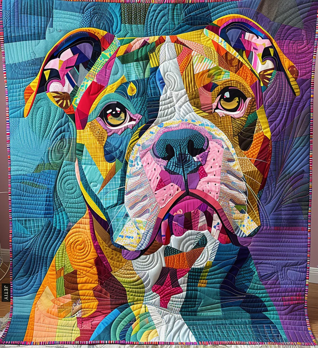 Colorburst Pup Charm Quilted Blanket