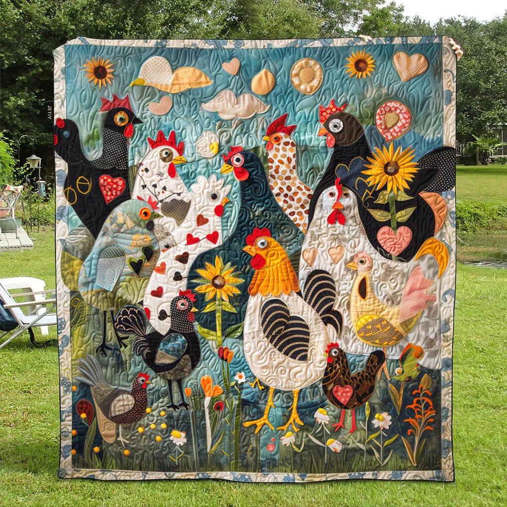 Feathered Garden Quilted Blanket