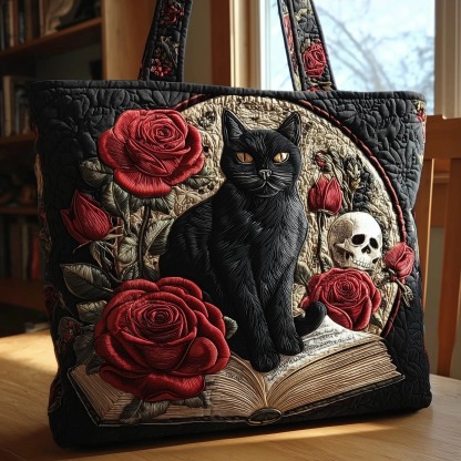 Black Cat Quilted Tote Bag GFTONL5016