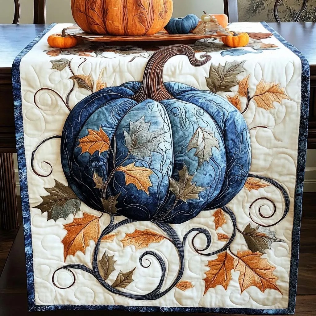 Pumpkin Glow Quilted Table Runner