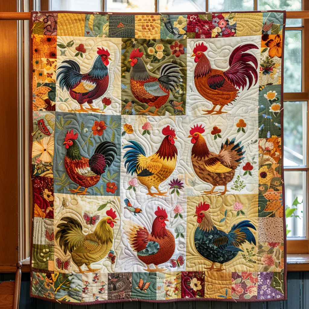 Chicken Quilted Blanket