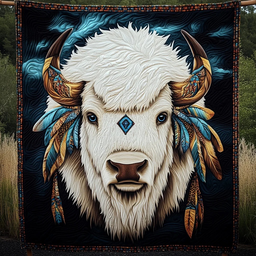 Native Bison Quilted Blanket