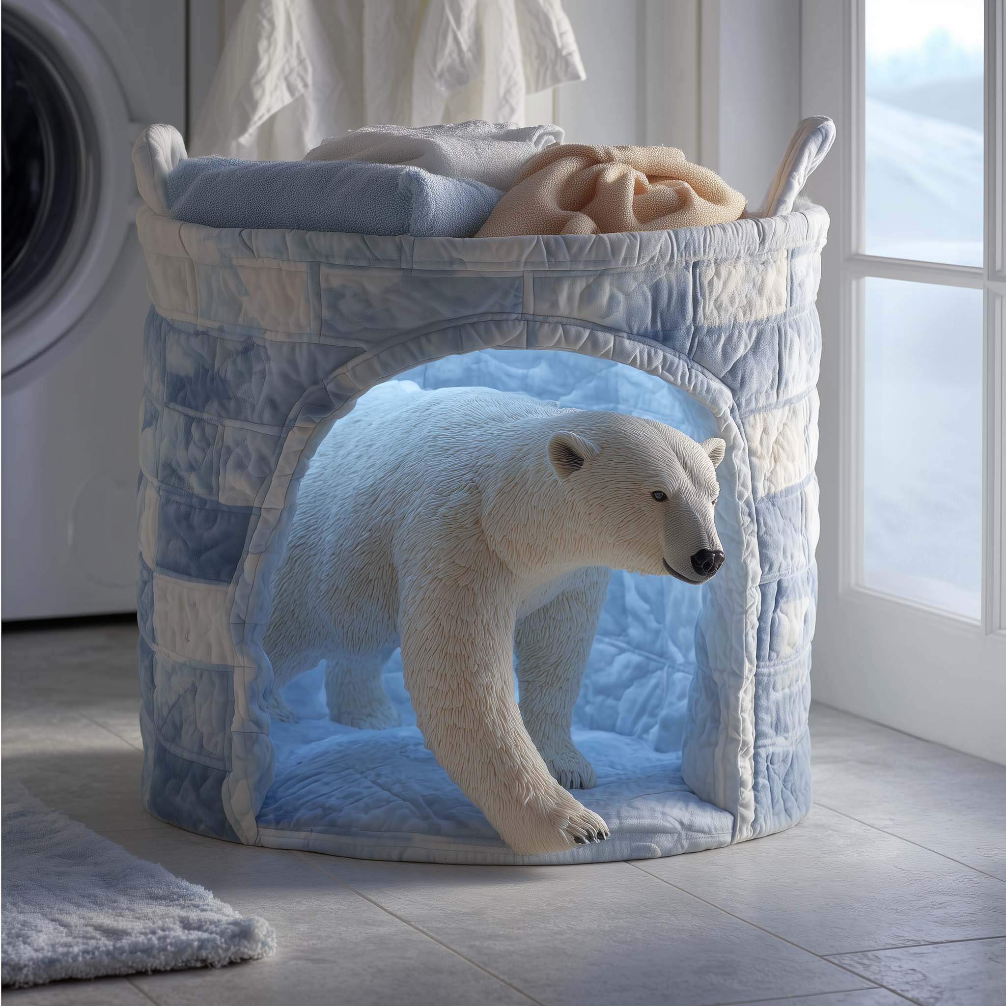 Rustic Bear Quilted Laundry Basket GFTOTG1433
