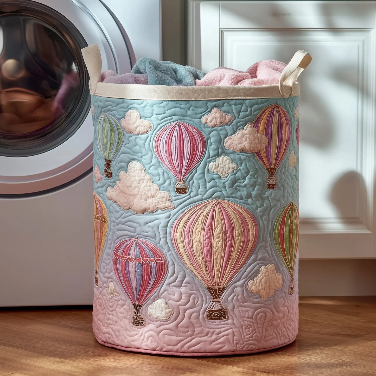 Dreamy Cavalier Day Quilted Laundry Basket