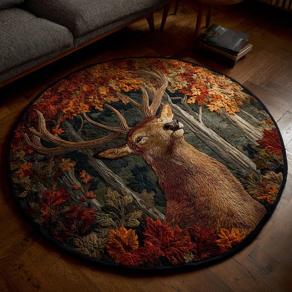 Stag Birch Trail Round Carpet