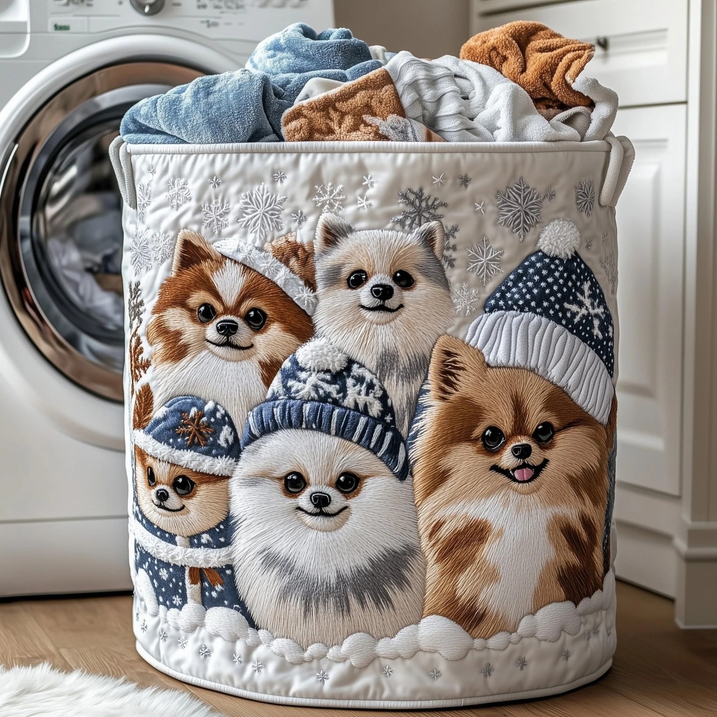 Dreamy Cavalier Day Quilted Laundry Basket