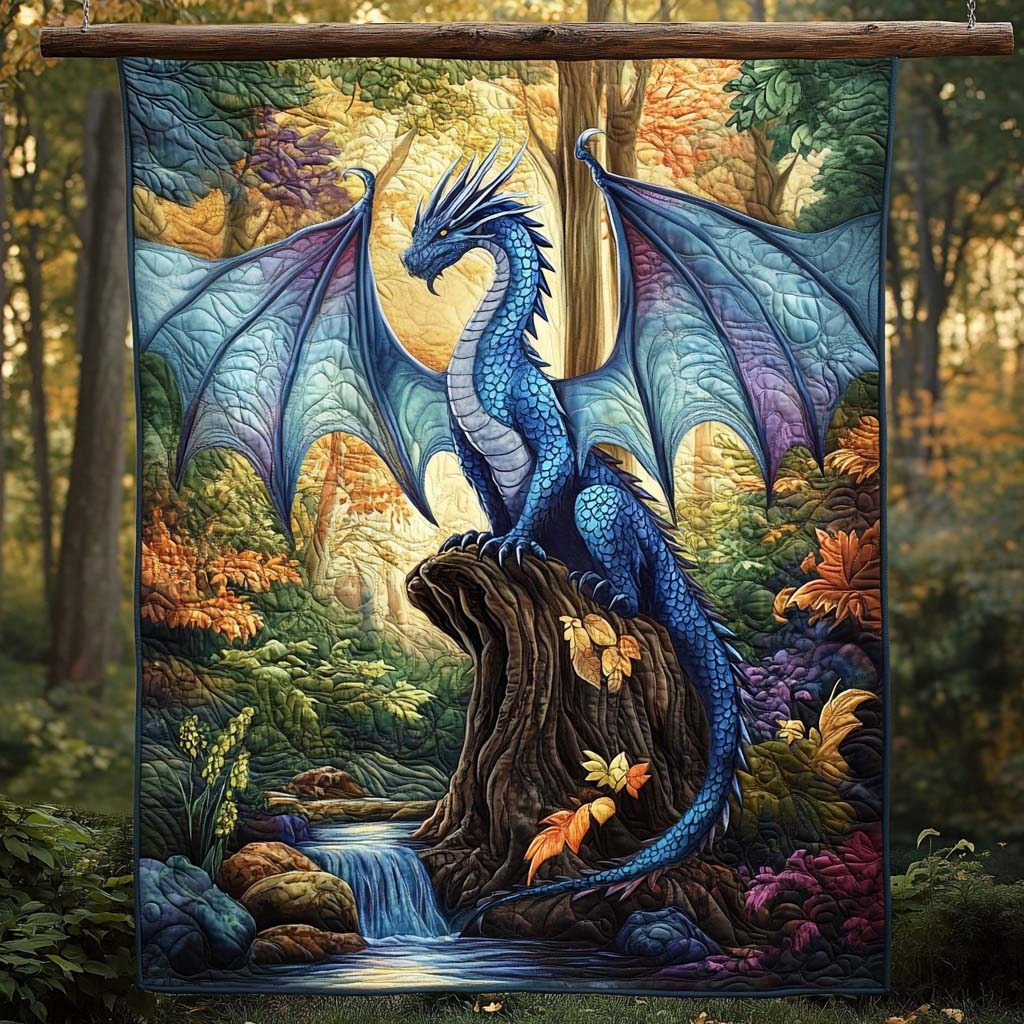 Sapphire Flight Quilted Blanket