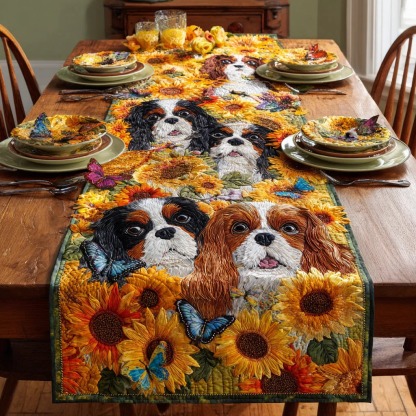 Butterfly Spaniel Quilted Table Runner 