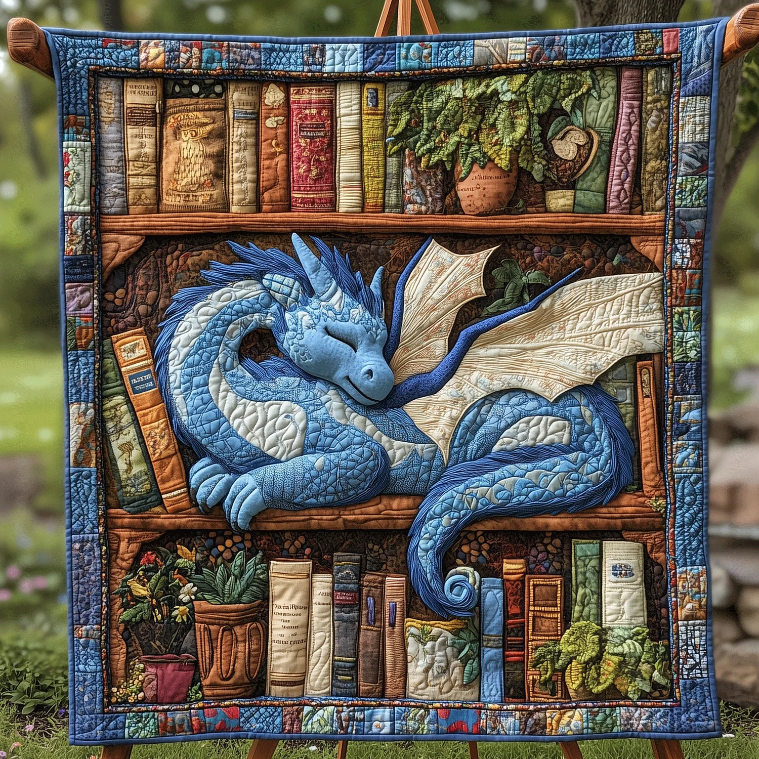 Dragon Bookish Snooze Quilted Blanket