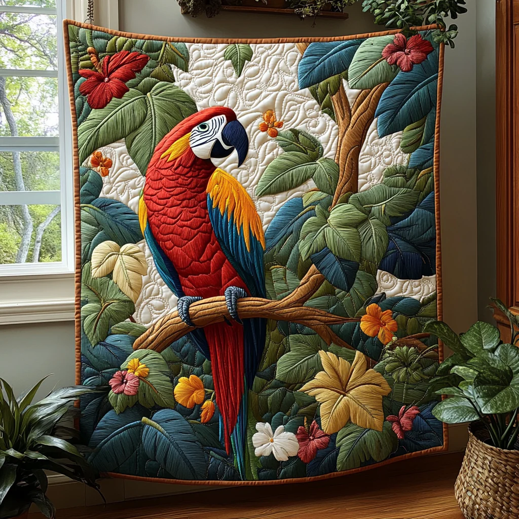 Jungle Perch Quilted Blanket