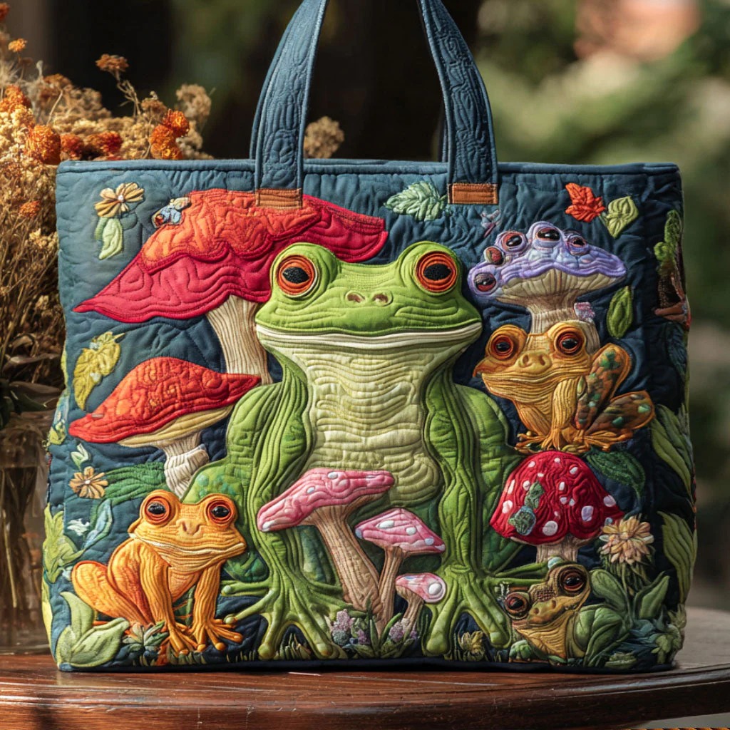 Forest Hopper Quilted Tote Bag