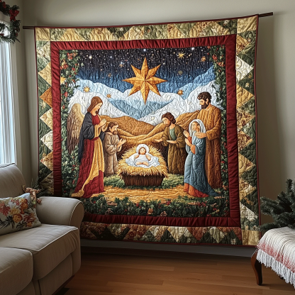 Nativity Tale Quilted Blanket