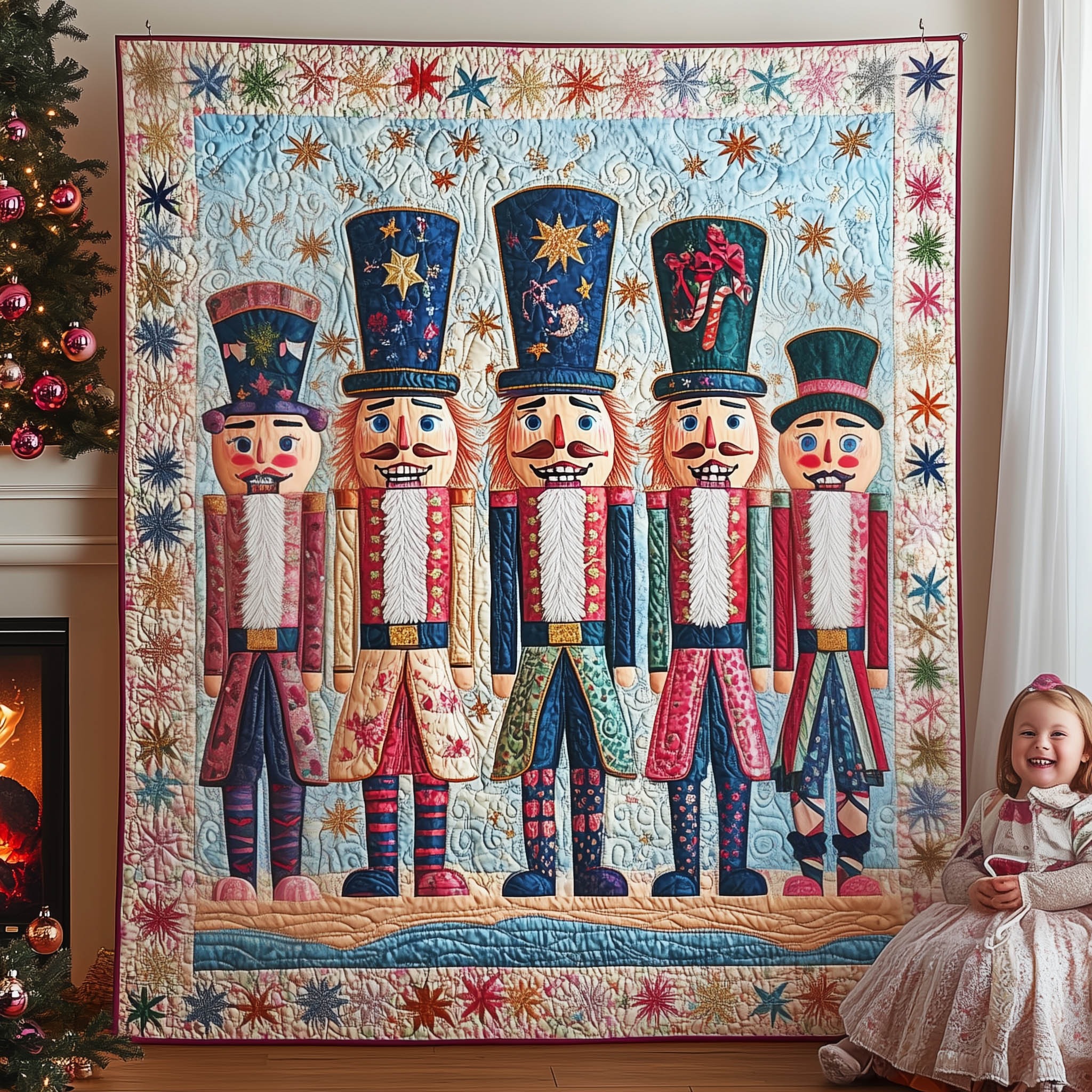 Nutcracker Night Quilted Blanket