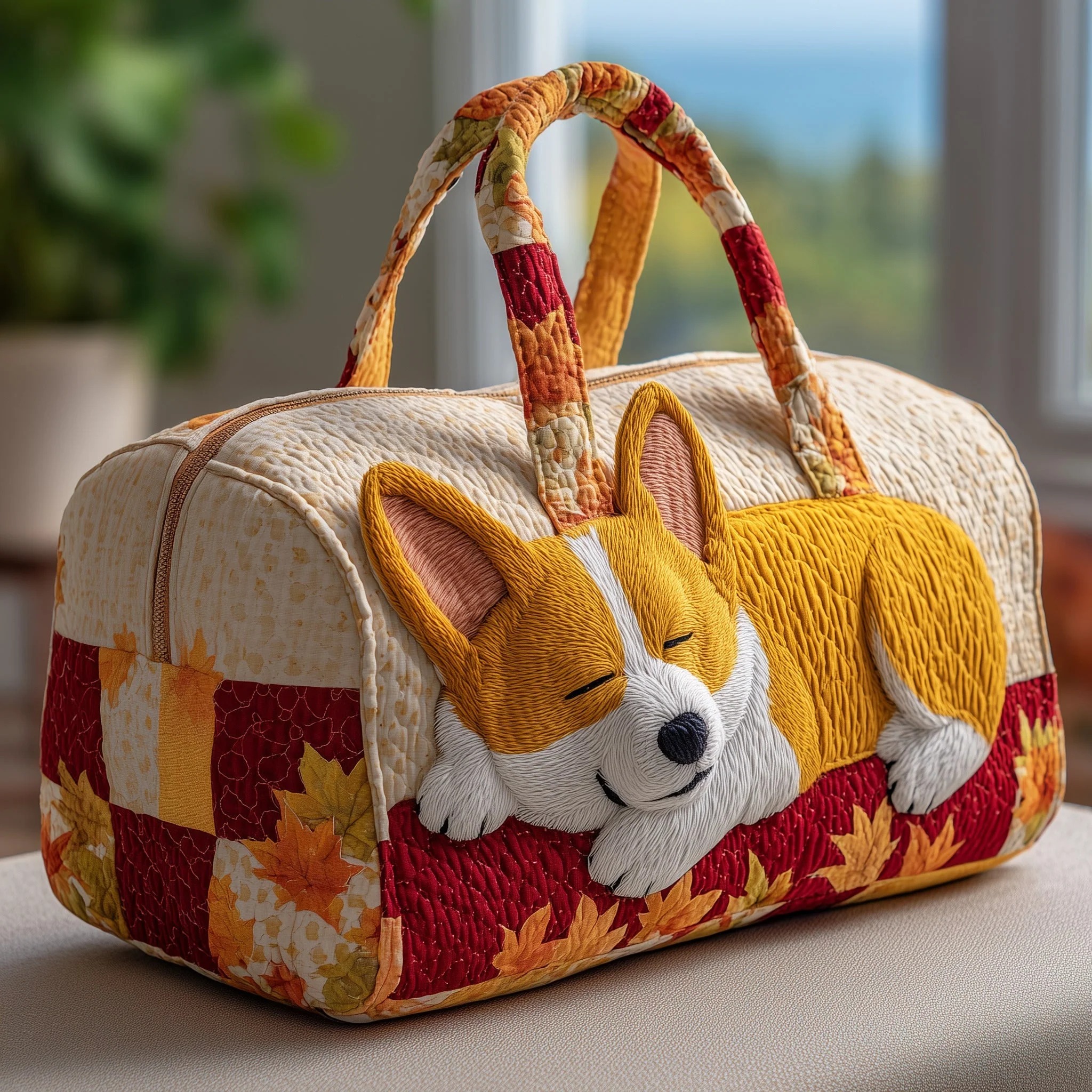 Corgi Nap Quilted Duffle Bag GFTONT2403