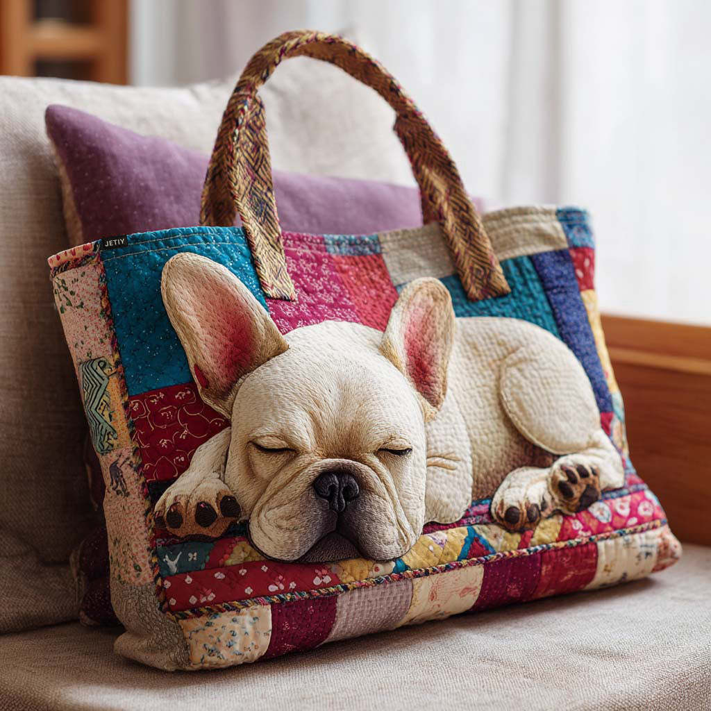 Bulldog Quilted Tote Bag NCU0QN077