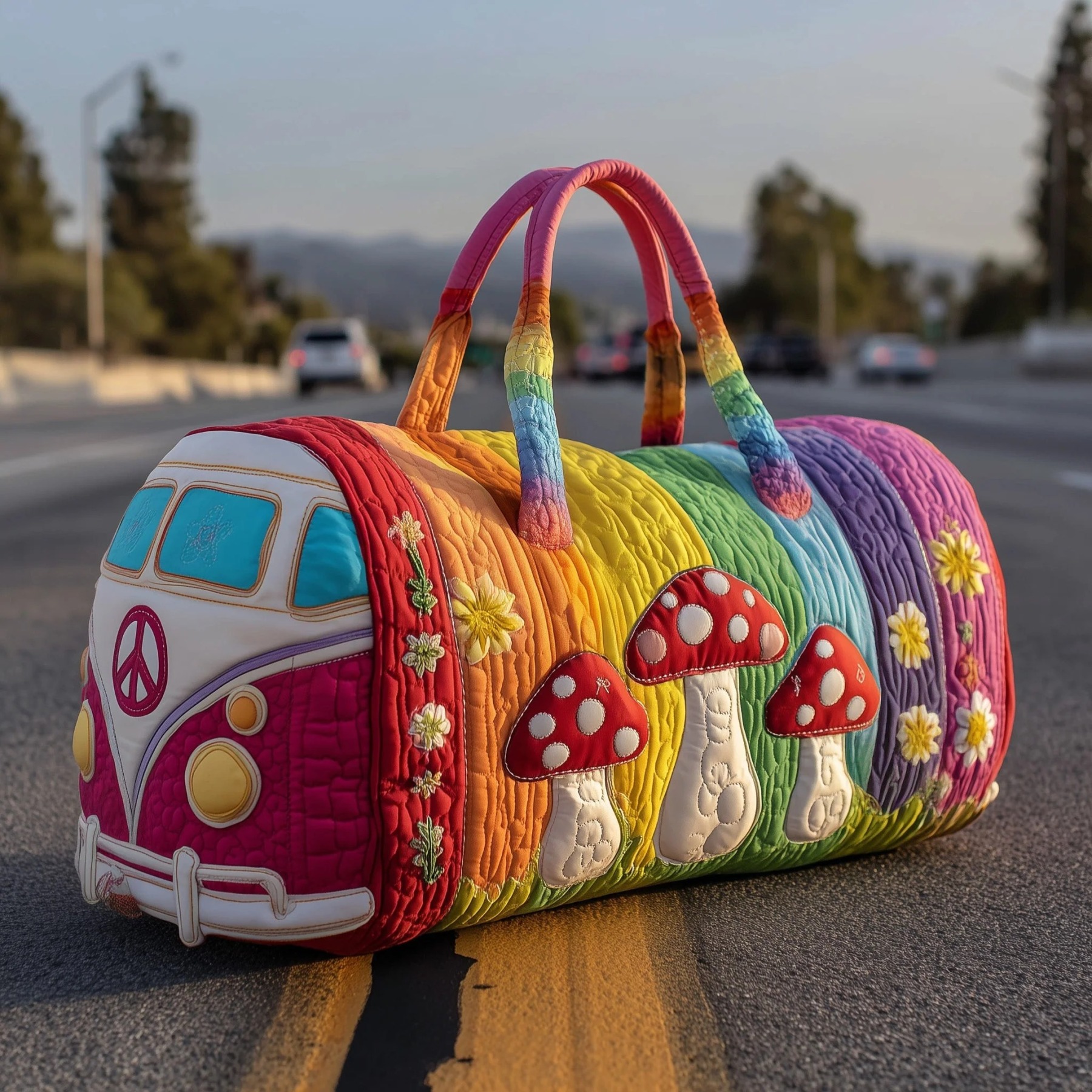 Hippie Van Quilted Duffle Bag GFTOTP11489