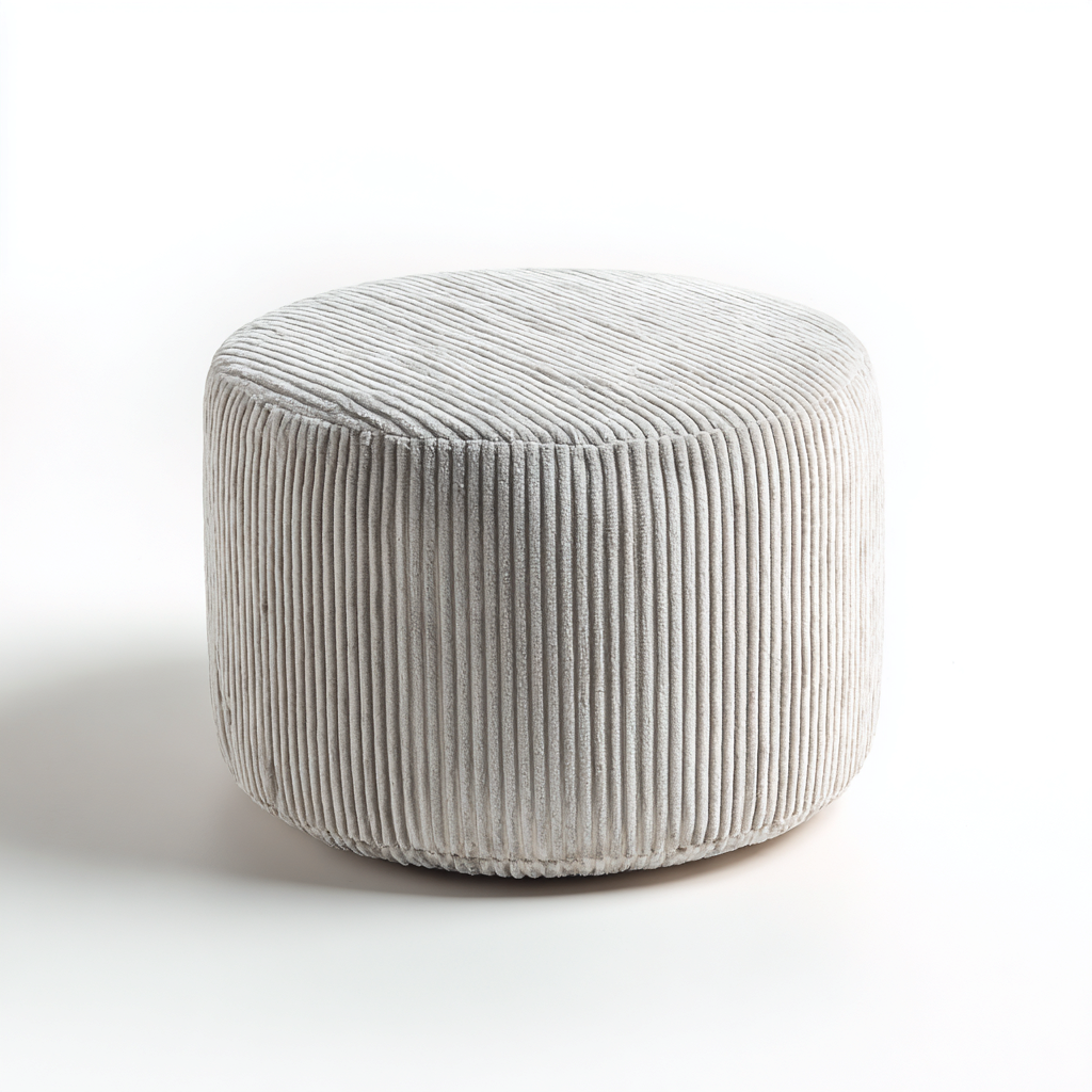 Pouf - Tessuto - 60x60x40 cm - Grigio chiaro - Design Moderno Morbido-Habitatno