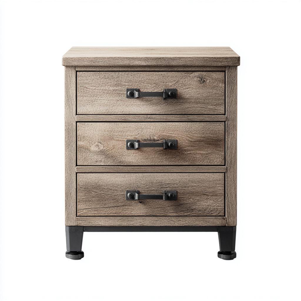 Armadio per ufficio - legno - 45x40x60 cm - rovere grigio - stile industriale-Habitatno