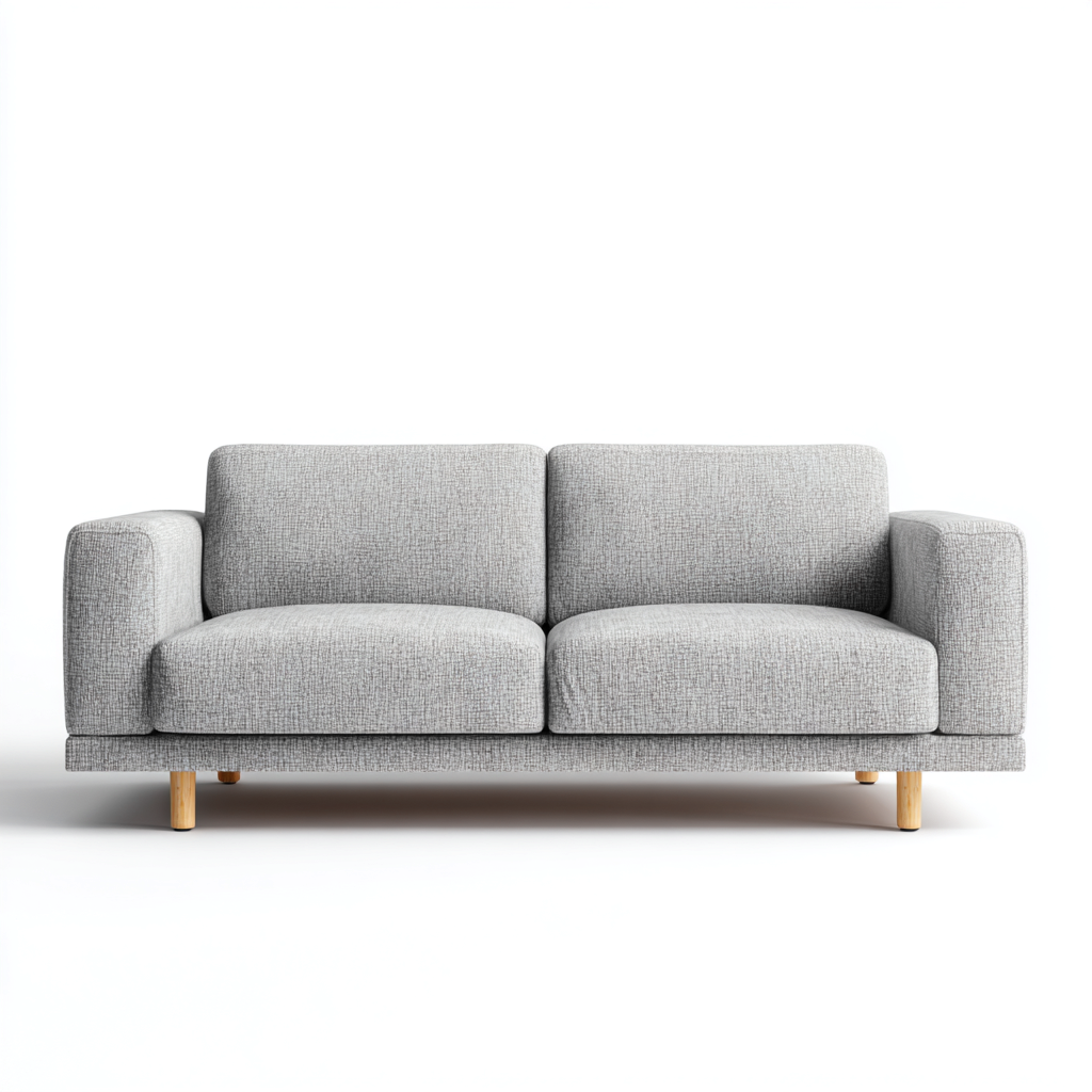 Divano a due posti tessuto 168x86x82cm grigio chiaro stile nordico-Habitatno