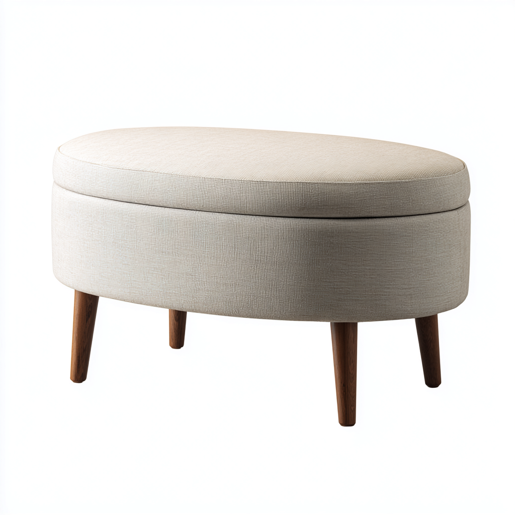 Panca per letto - tessuto - 90x45x47 cm - beige - design nordico-Habitatno