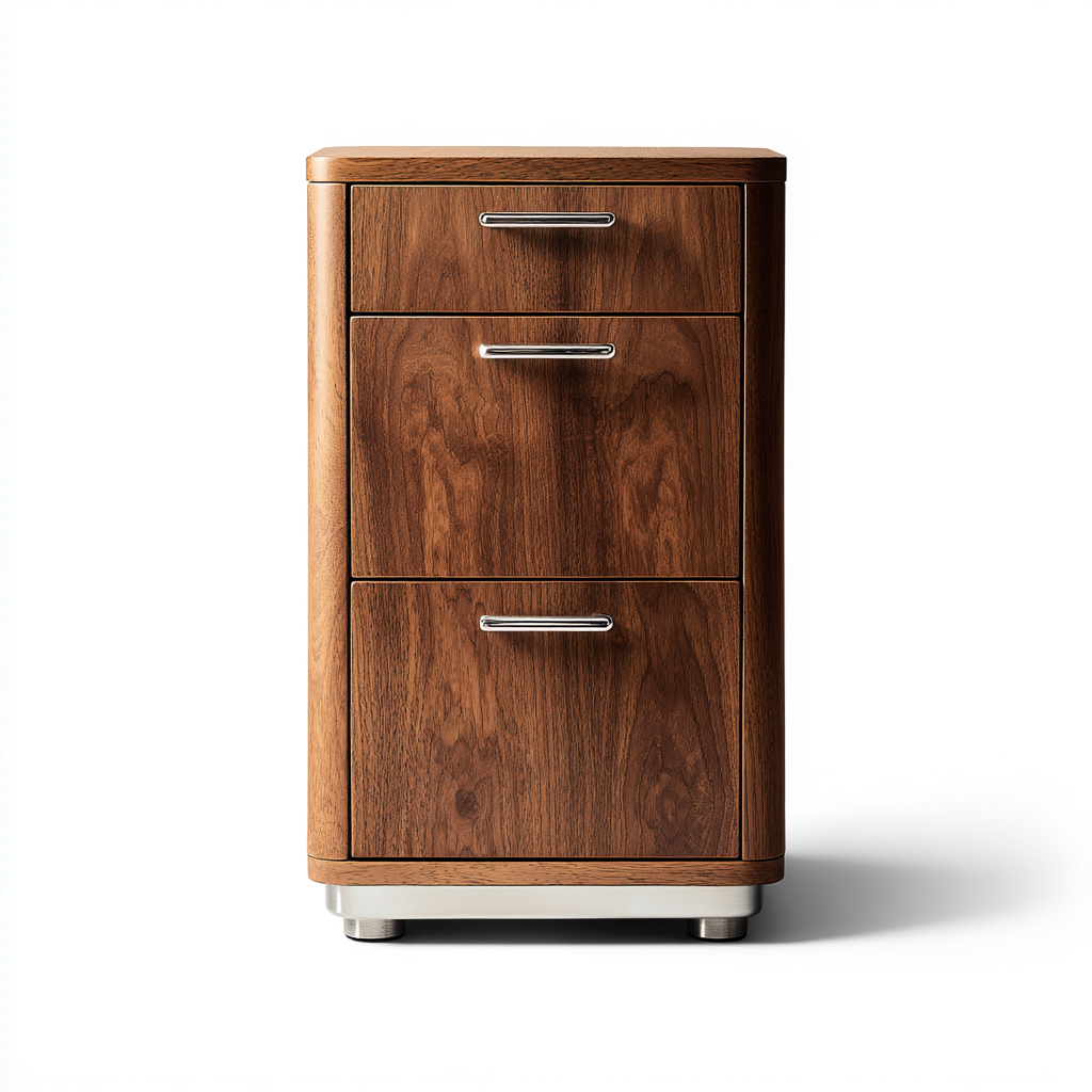 Armadio per ufficio - legno - 45x40x70 cm - noce-marrone - stile moderno-Habitatno