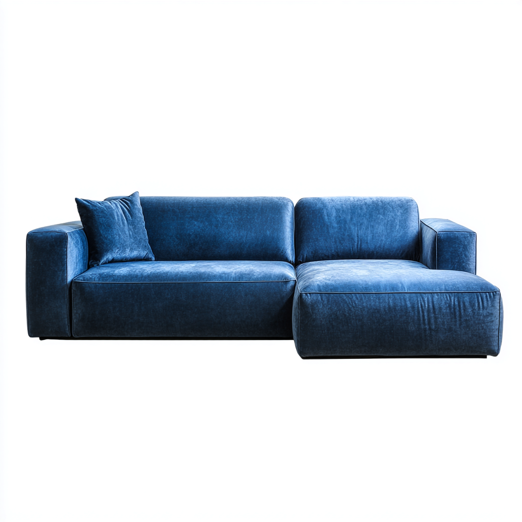 Divano angolare - velluto - 295x190x85 cm - blu intenso - design moderno-Habitatno