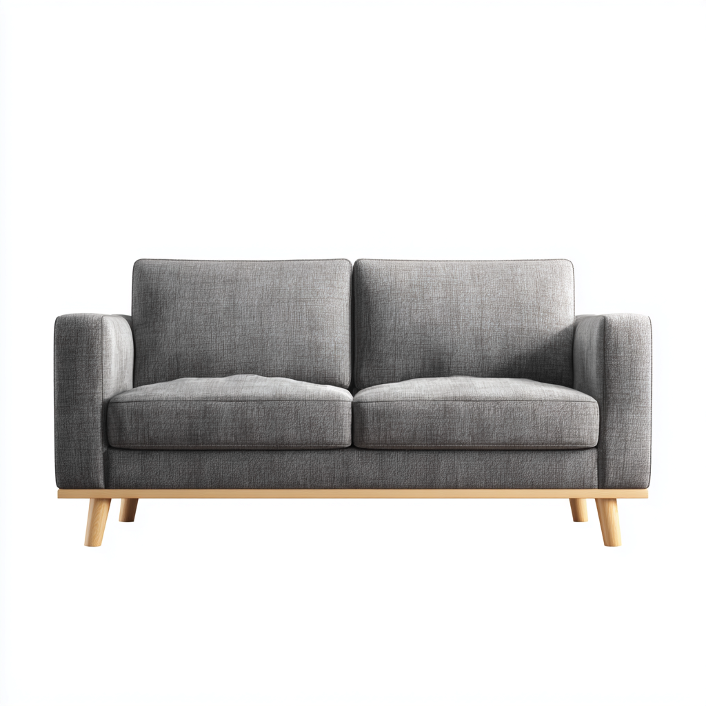 Divano a due posti tessuto 170x84x82cm grigio stile nordico-Habitatno