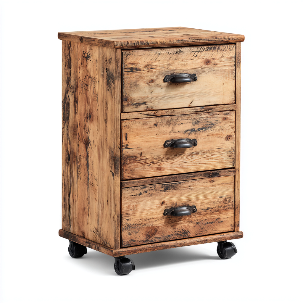 Armadio per ufficio - legno - 45x40x70 cm - rovere naturale-nero - stile rustico-Habitatno