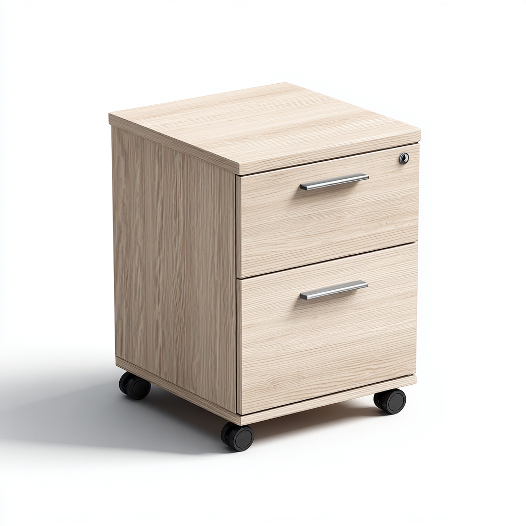 Armadio per ufficio - legno - 54x44x67 cm - frassino chiaro - design moderno-Habitatno