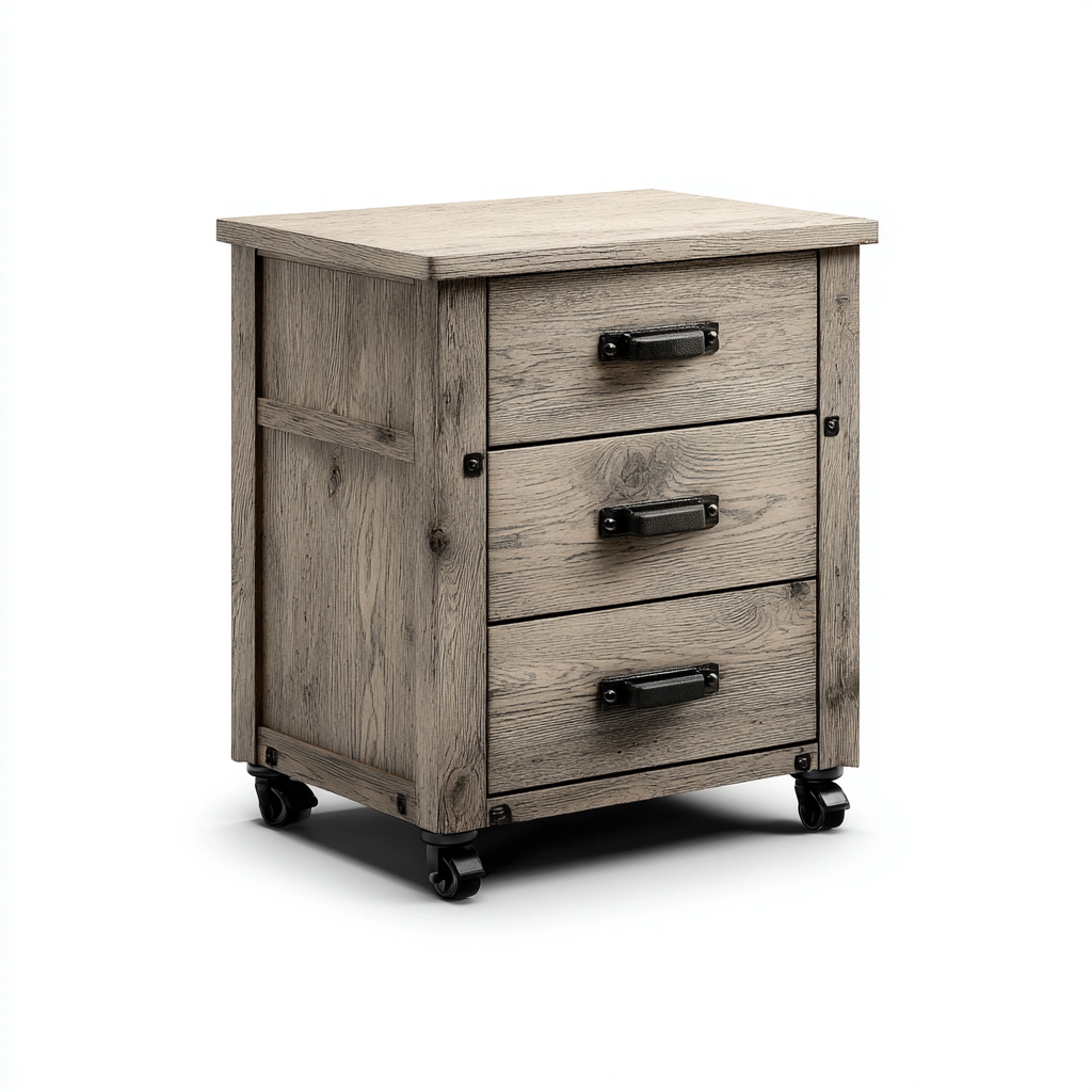 Armadio per ufficio - legno - 45x40x65 cm - rovere grigio-nero - stile industriale-Habitatno