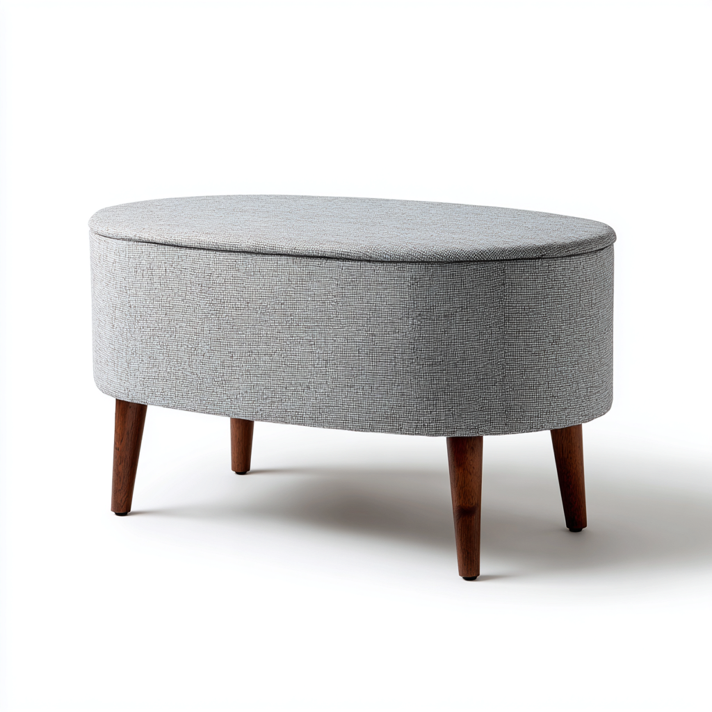 Panca per letto - tessuto - 90x45x47 cm - grigio chiaro - design nordico-Habitatno