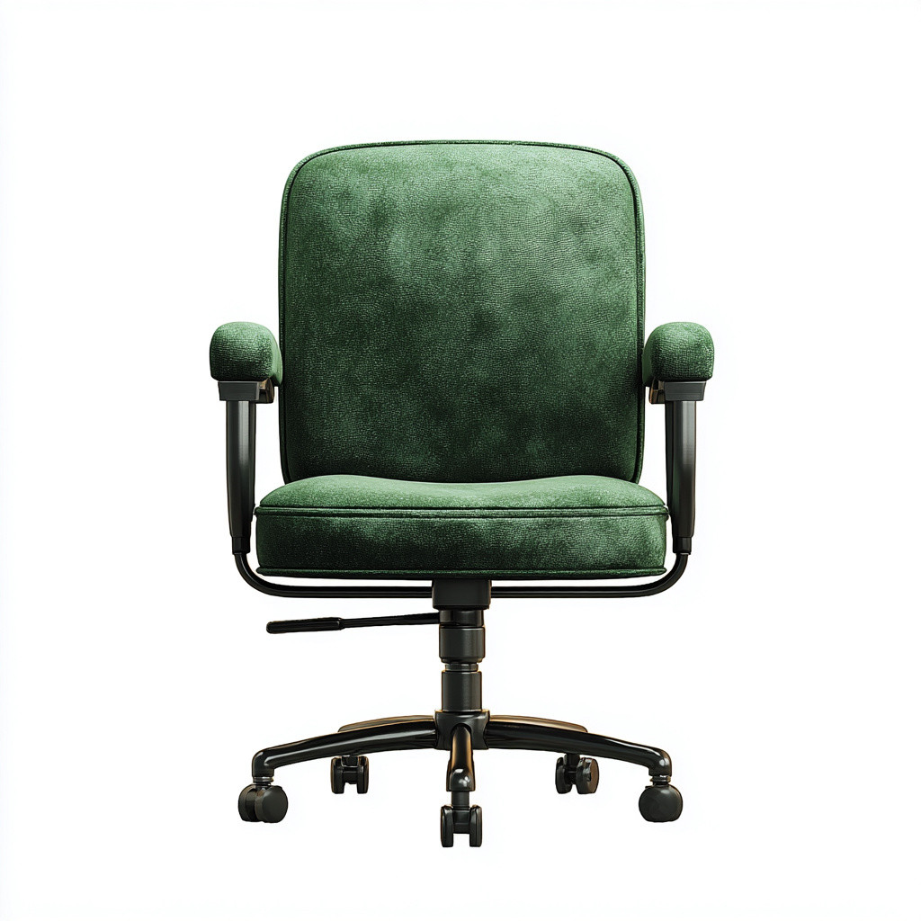 Sedia da ufficio - velluto-metallo - 64x68x100 cm - verde scuro-nero - design retrò regolabile-Habitatno