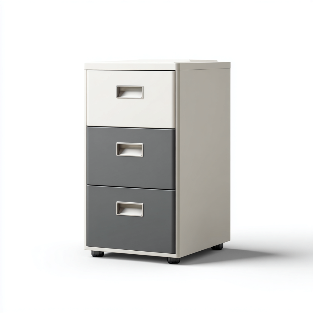 Armadio per ufficio - legno - 45x40x70 cm - bianco-grigio - stile moderno-Habitatno