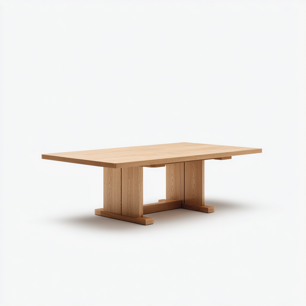 Tavolo da pranzo - legno di rovere - 200x100x76 cm - rovere naturale - stile contemporaneo-Habitatno