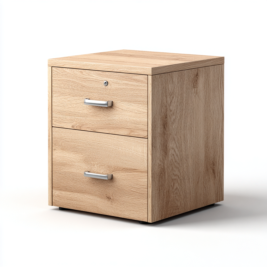 Armadio per ufficio - legno - 50x45x70 cm - rovere chiaro - design moderno-Habitatno