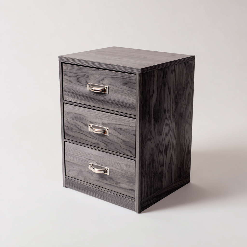 Armadio per ufficio - legno - 42x40x70 cm - grigio legno scuro - design moderno-Habitatno