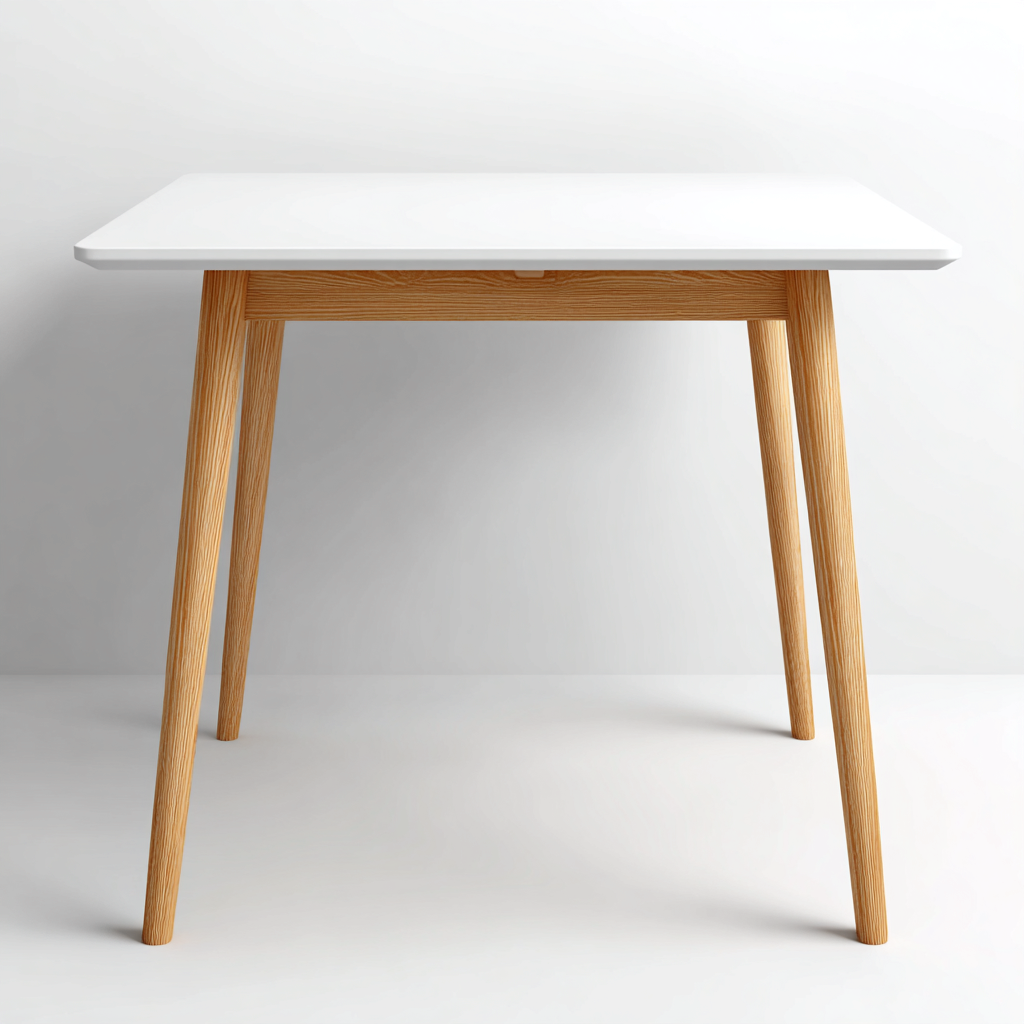 Tavolo da pranzo - legno - 90x90x75 cm - rovere-bianco - stile scandinavo-Habitatno