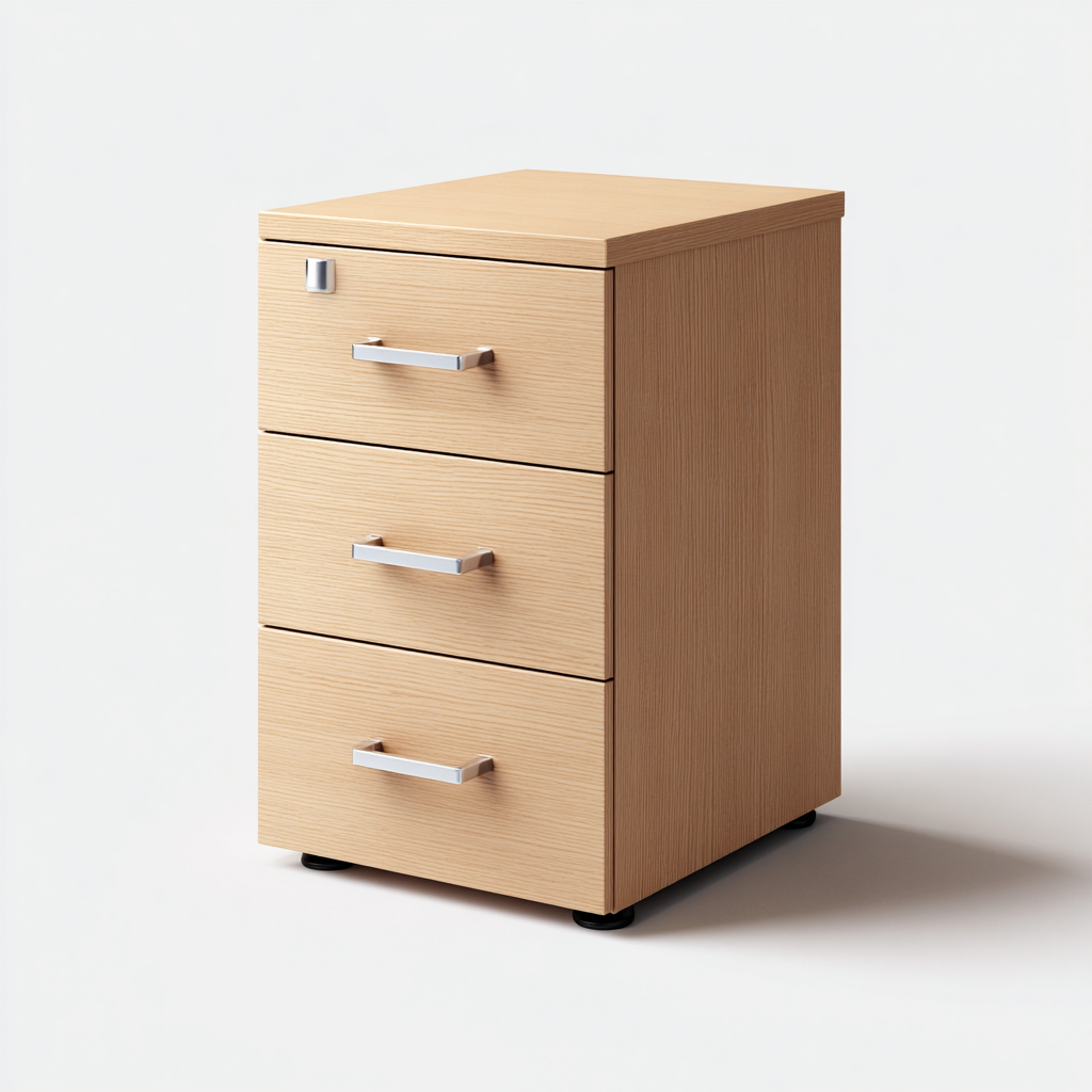 Armadio per ufficio - legno - 45x40x72 cm - rovere chiaro - stile moderno-Habitatno