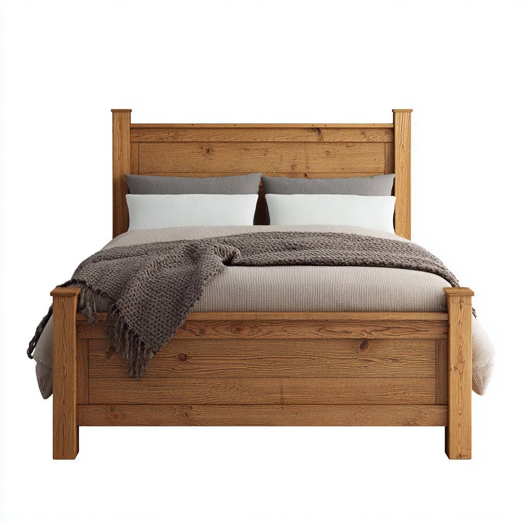 Letto matrimoniale - legno - 200x160x120 cm - naturale - stile classico-Habitatno