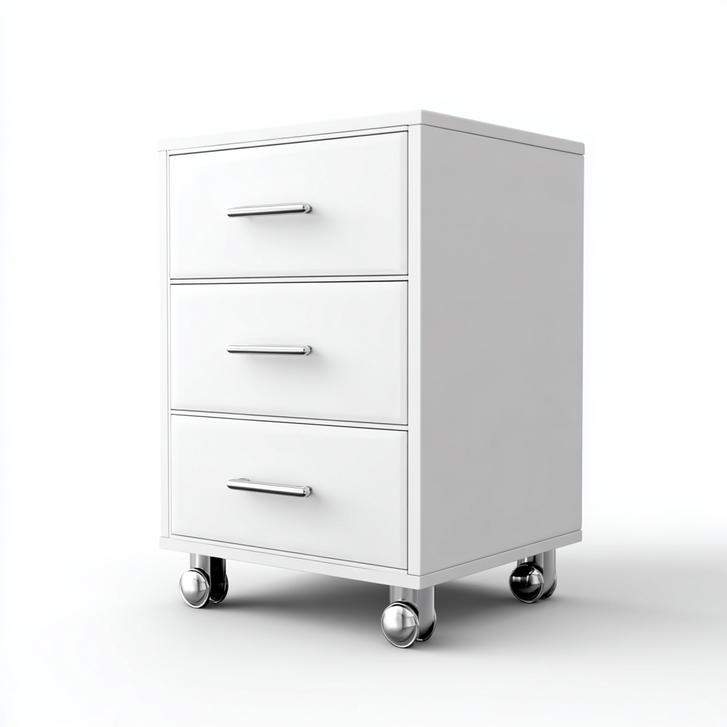 Armadio per ufficio - legno - 45x40x70 cm - bianco - stile moderno-Habitatno