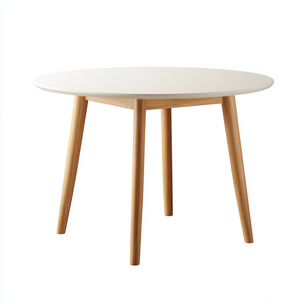 Tavolo da pranzo - Legno-MDF - 100x100x75 cm - Bianco - Design moderno-Habitatno