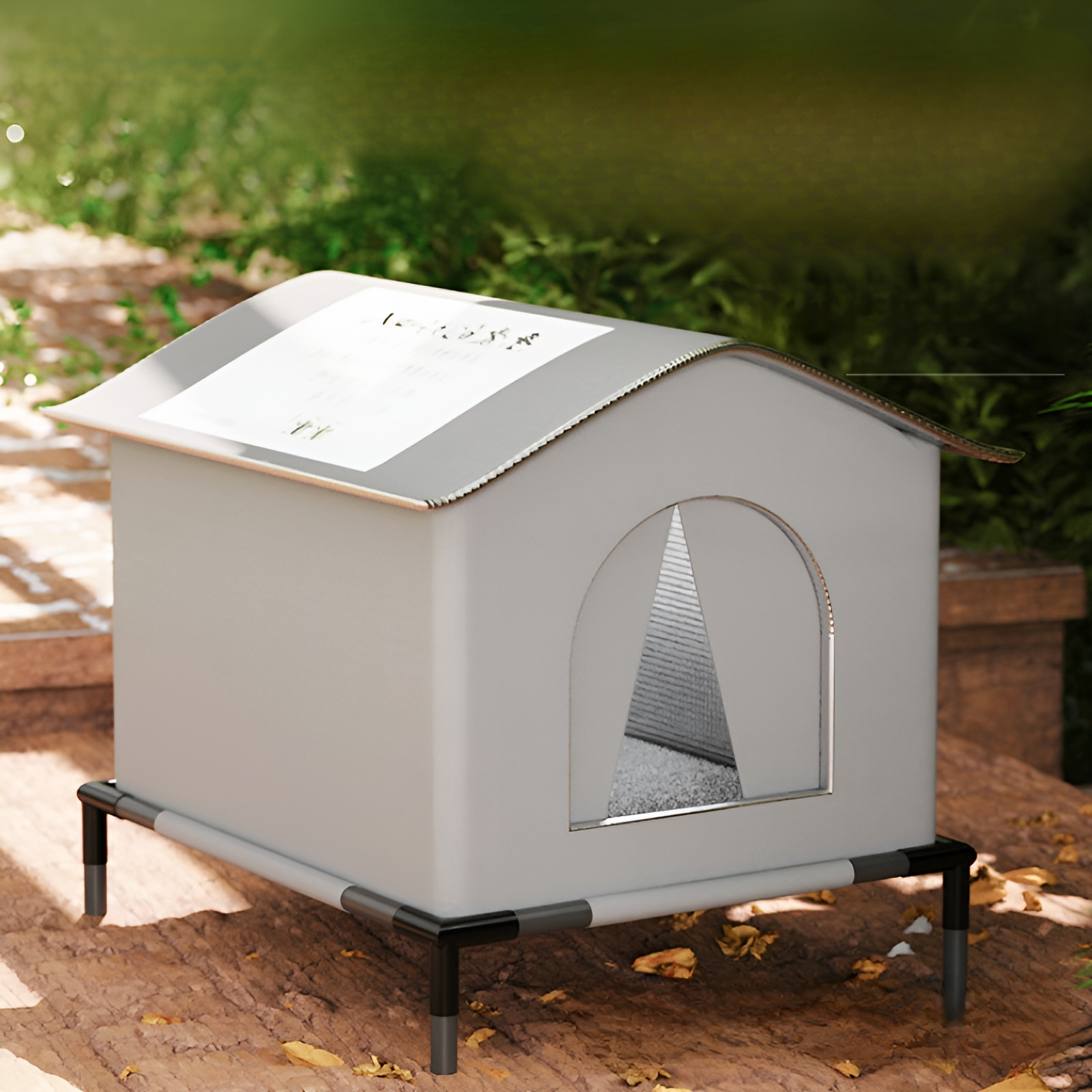 Outdoor rainproof Oxford cloth enclosed pet bed for stray cats, aluminum foil insulated, suitable fo