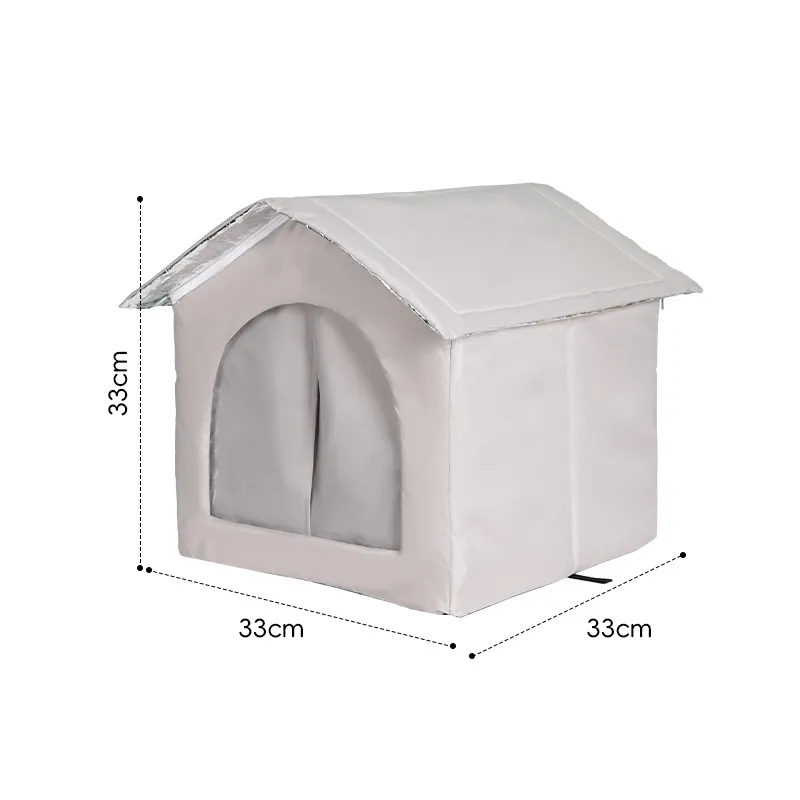 Outdoor rainproof Oxford cloth enclosed pet bed for stray cats, aluminum foil insulated, suitable fo