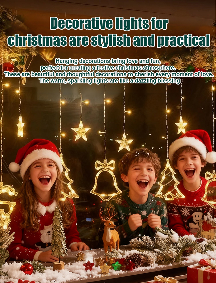 ✨ LED Christmas String Curtain Lights 🎄 Warmly Illuminate the Festive Night ✨