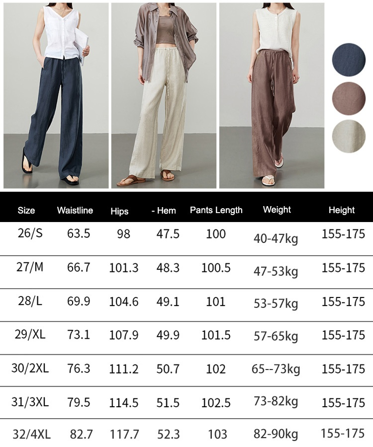 Breathable and sun-protective casual pants, made of cool cotton and linen, flattering and slimming 🌿