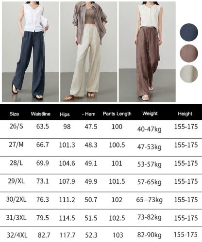 Breathable and sun-protective casual pants, made of cool cotton and linen, flattering and slimming 🌿