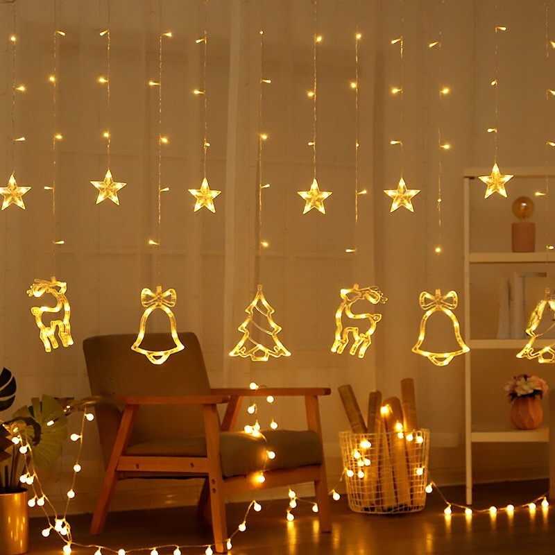 ✨ LED Christmas String Curtain Lights 🎄 Warmly Illuminate the Festive Night ✨
