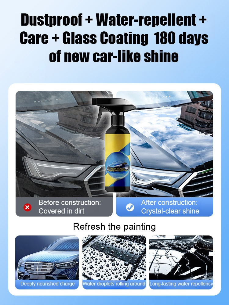 ✨One spray and wipe, and your car's paint will look brand new! Nano-coating technology protects your car for 180 days!✨