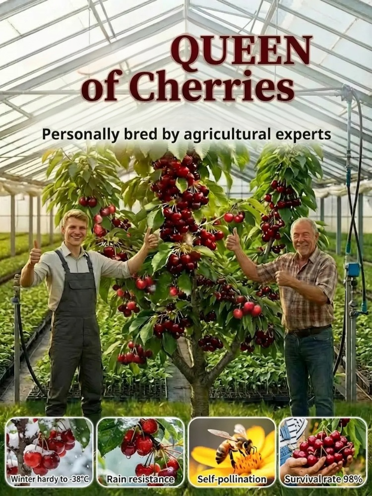 Worried about the difficulty of growing cherry trees? Plant this one, and it will bear fruit in the same year! 🍒