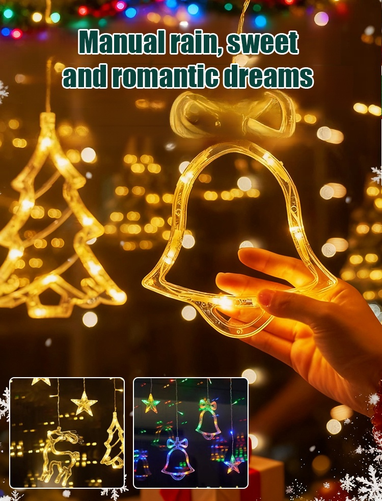 ✨ LED Christmas String Curtain Lights 🎄 Warmly Illuminate the Festive Night ✨
